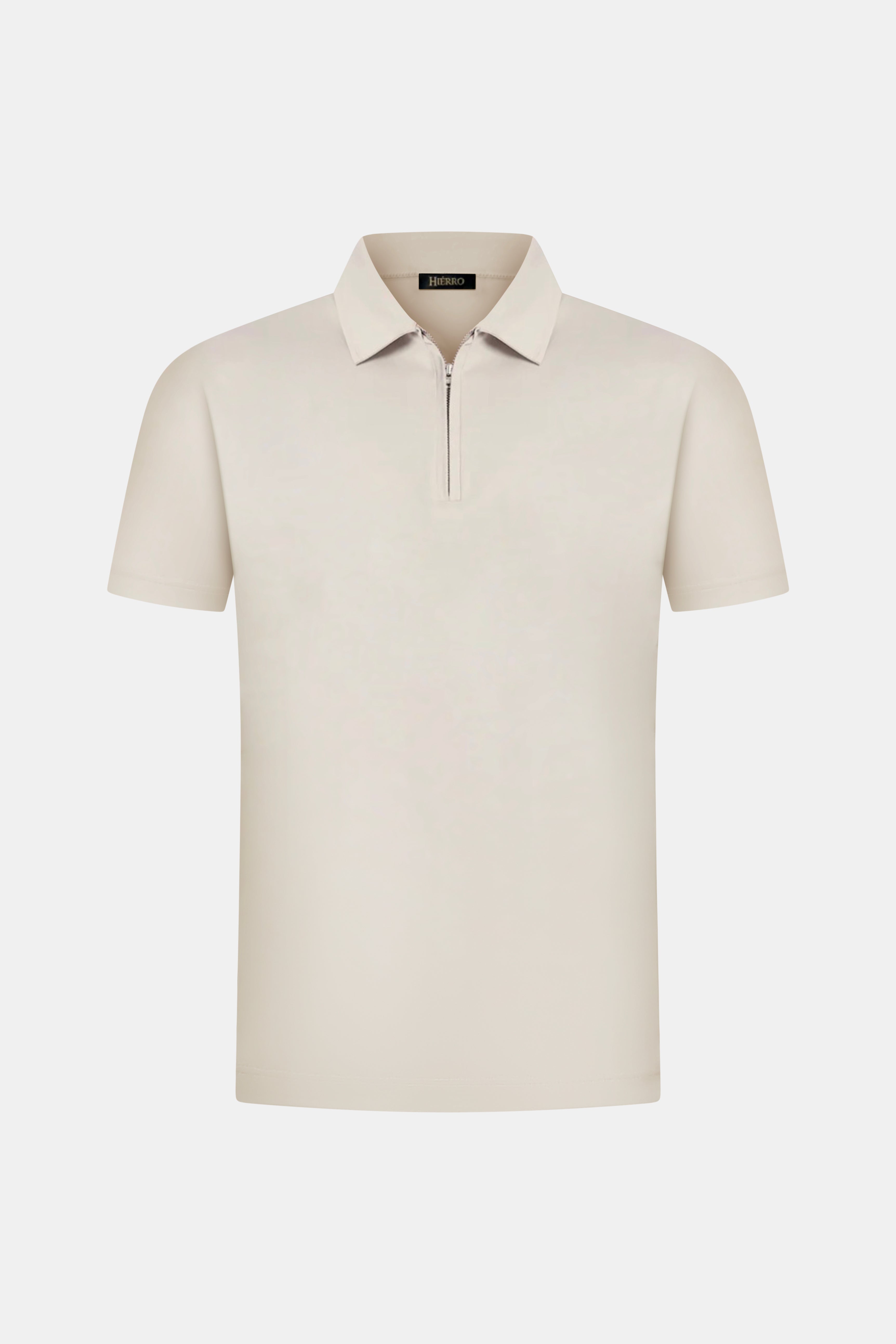 Pearl Grey Polo Half-Zip