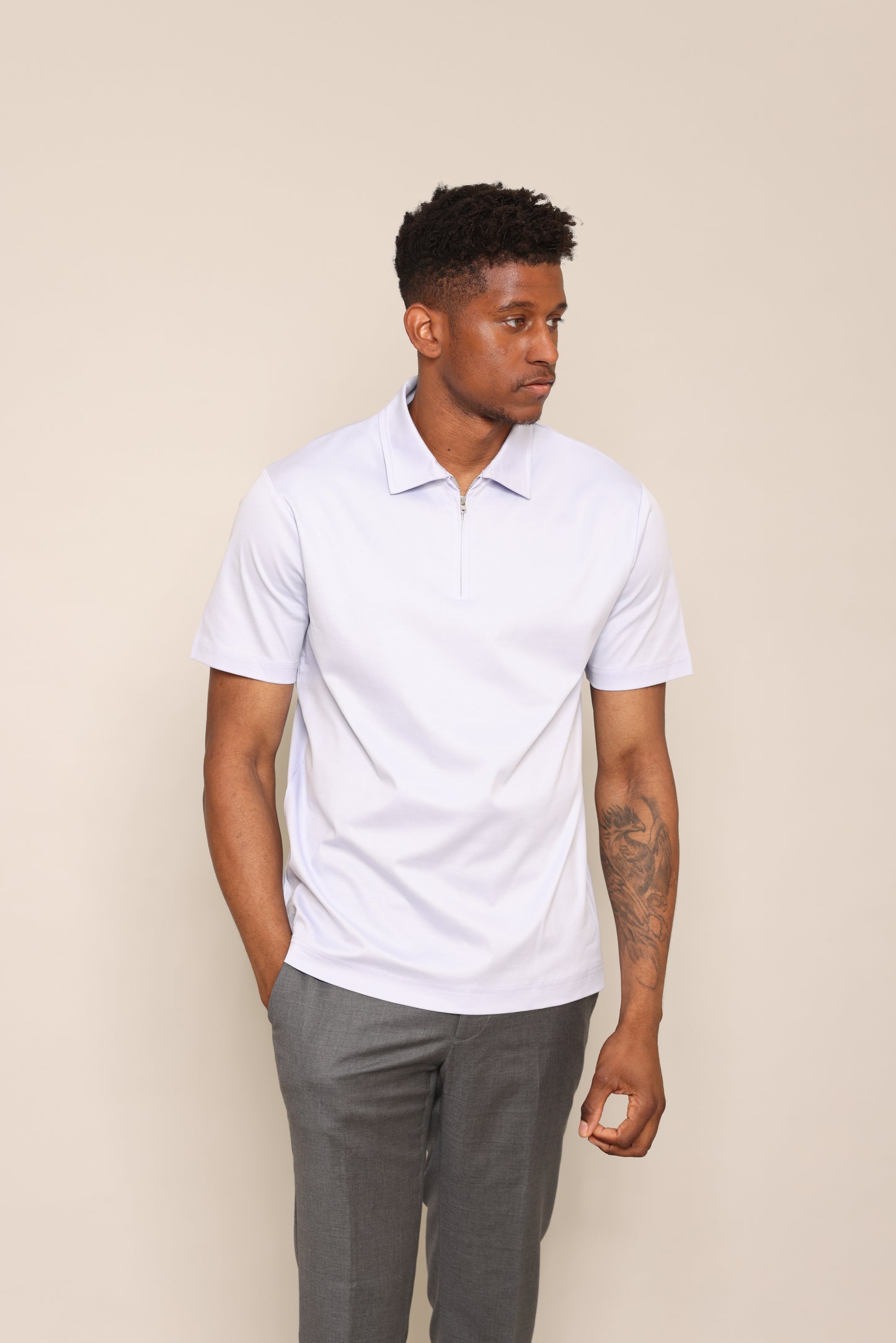 Lavanda Blue Polo Halve Zip