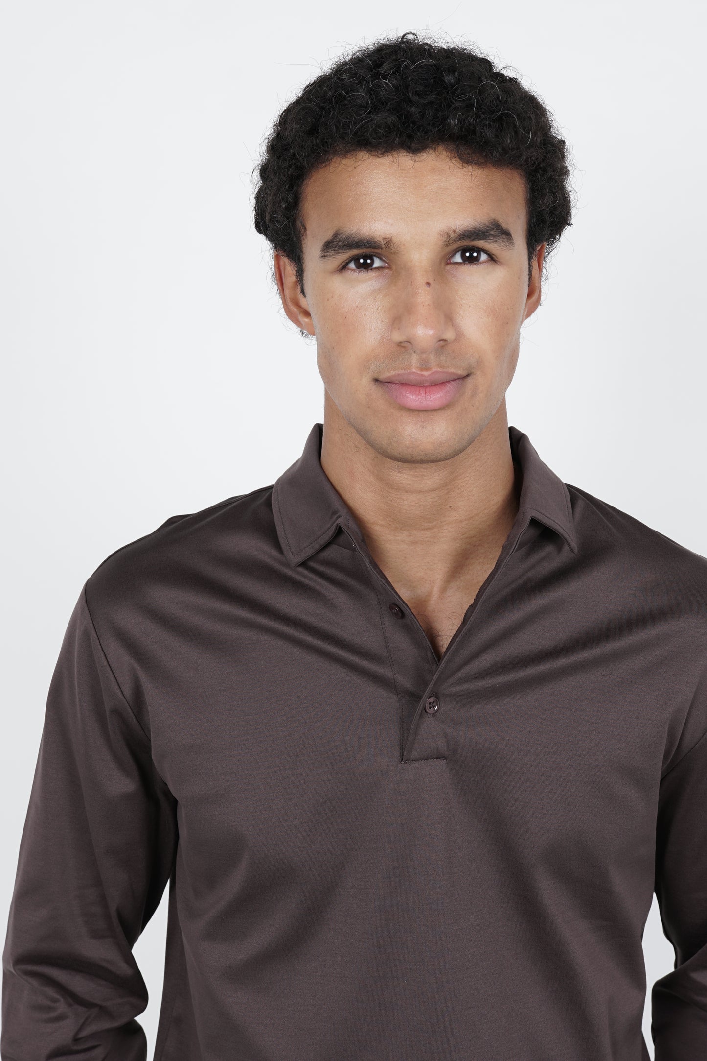 Ebano Brown Lange Mouwen Polo