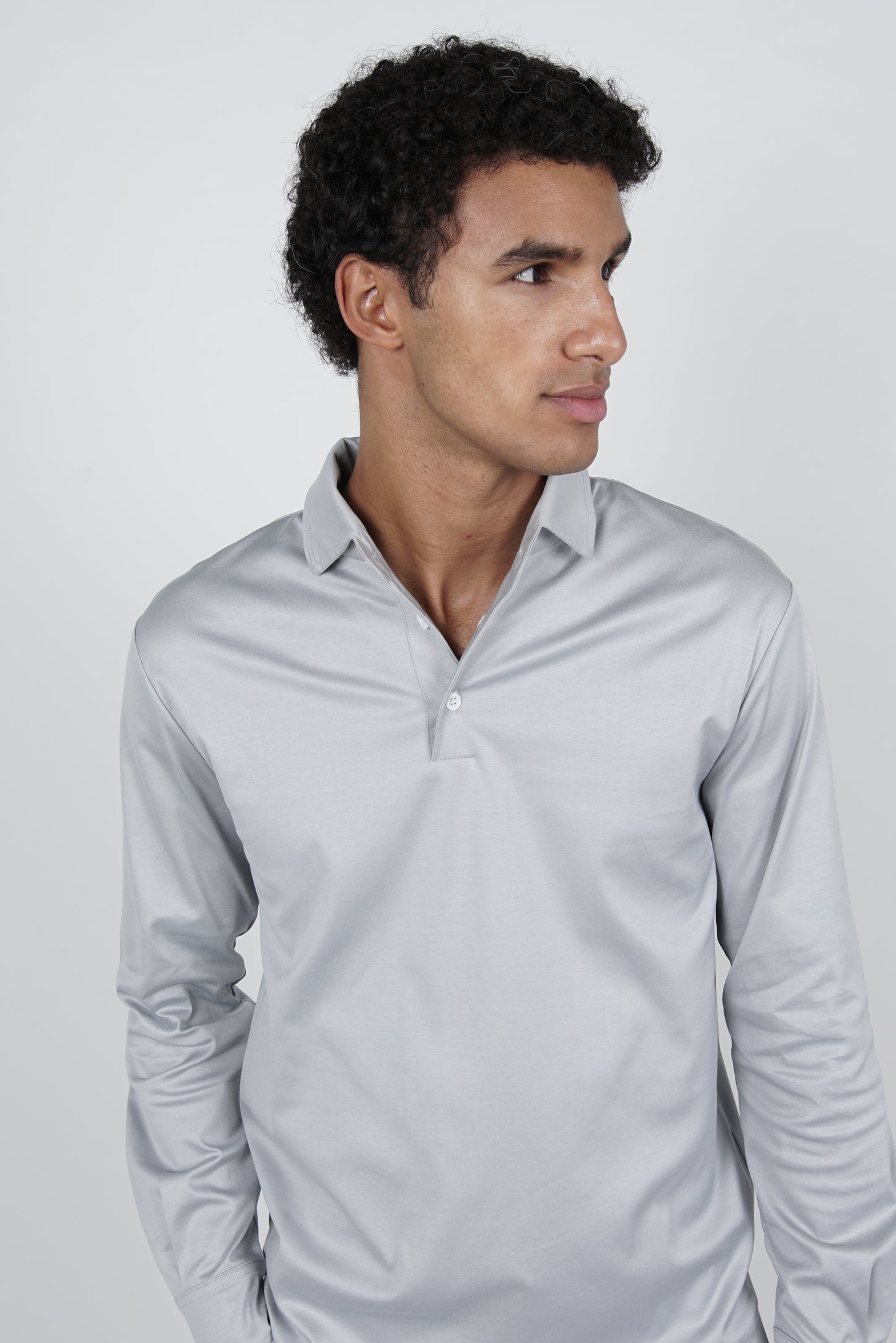 Grigio Grey Lange Mouwen Polo