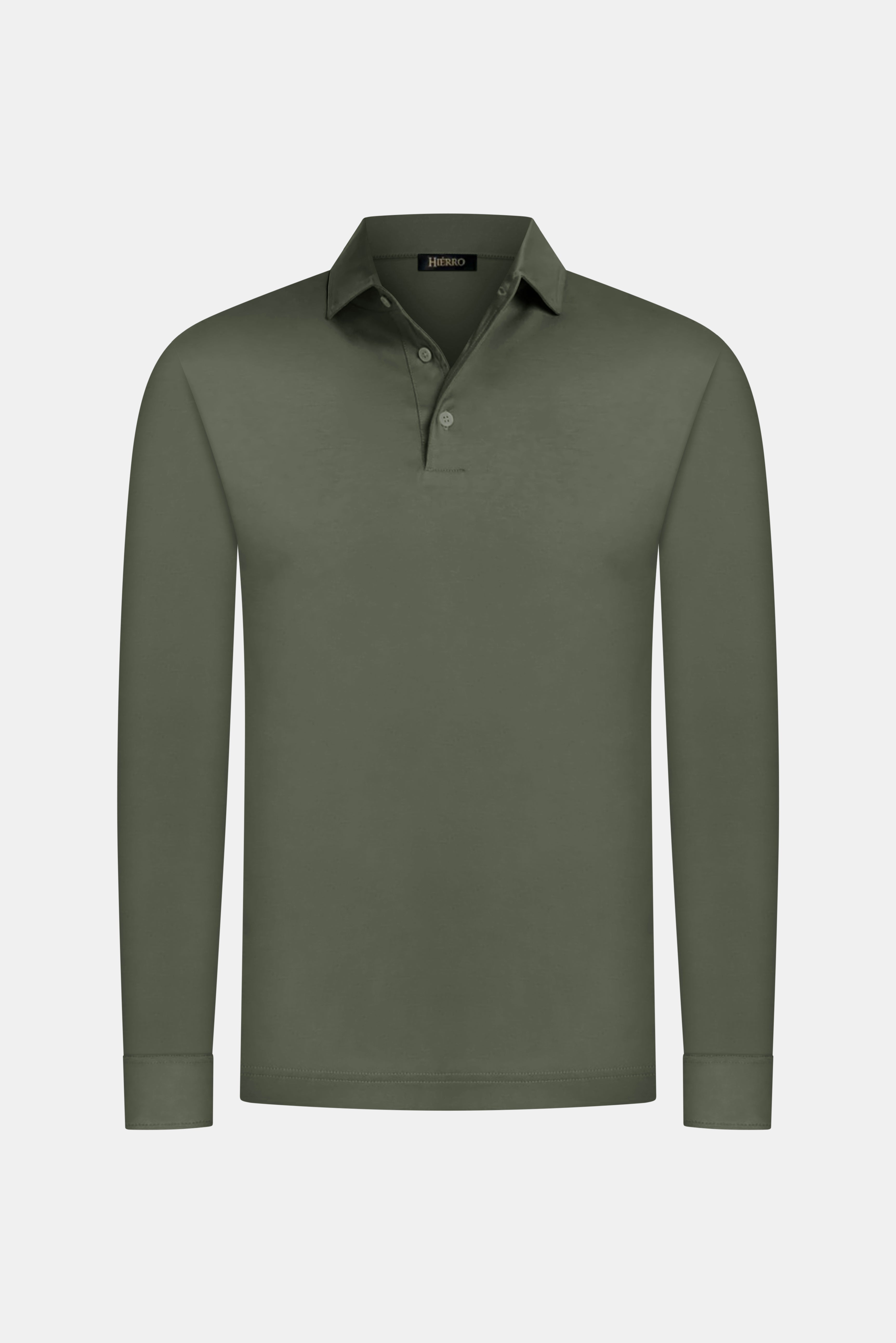 Army Green Longsleeve Polo