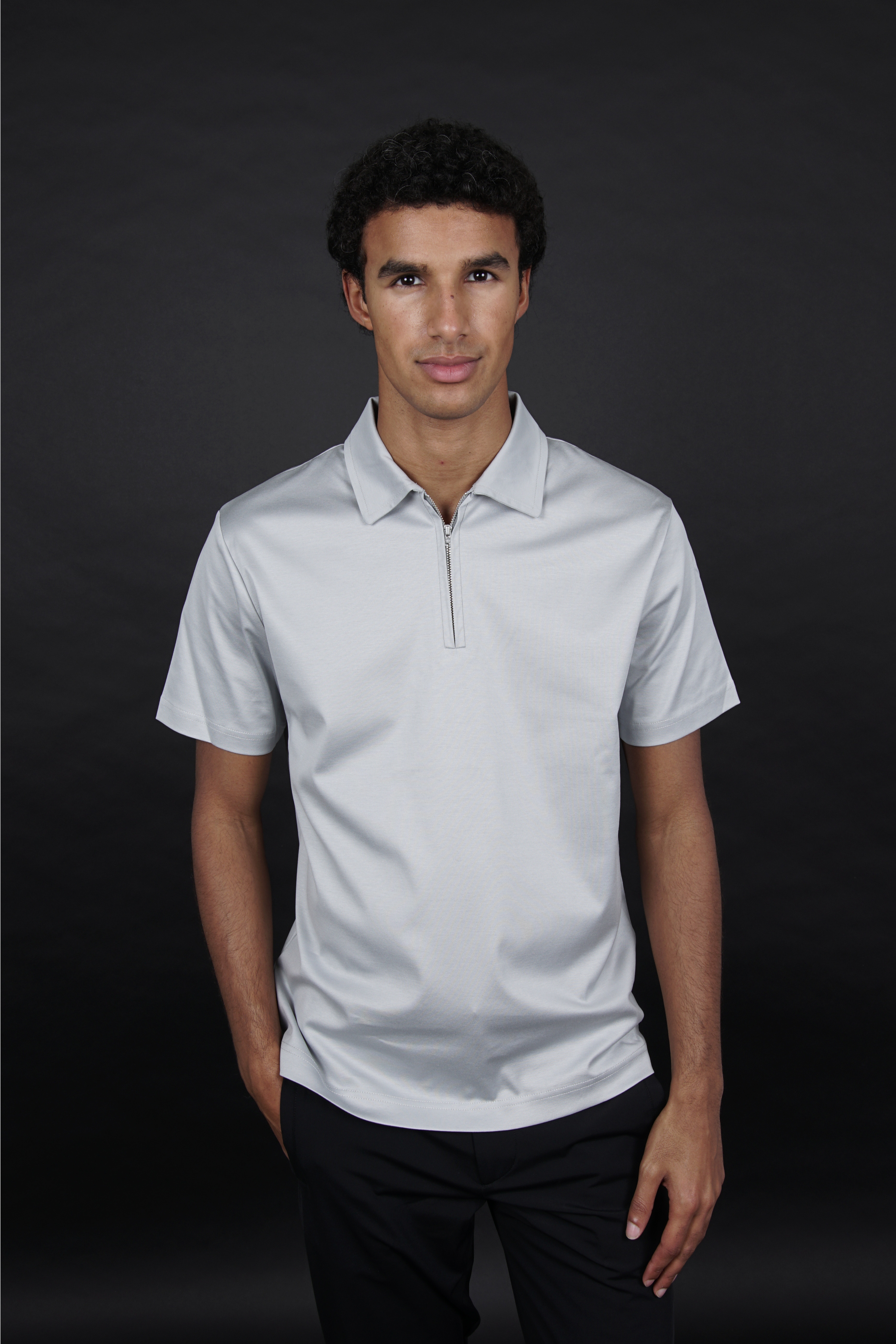 Grigio Polo Half-Zip