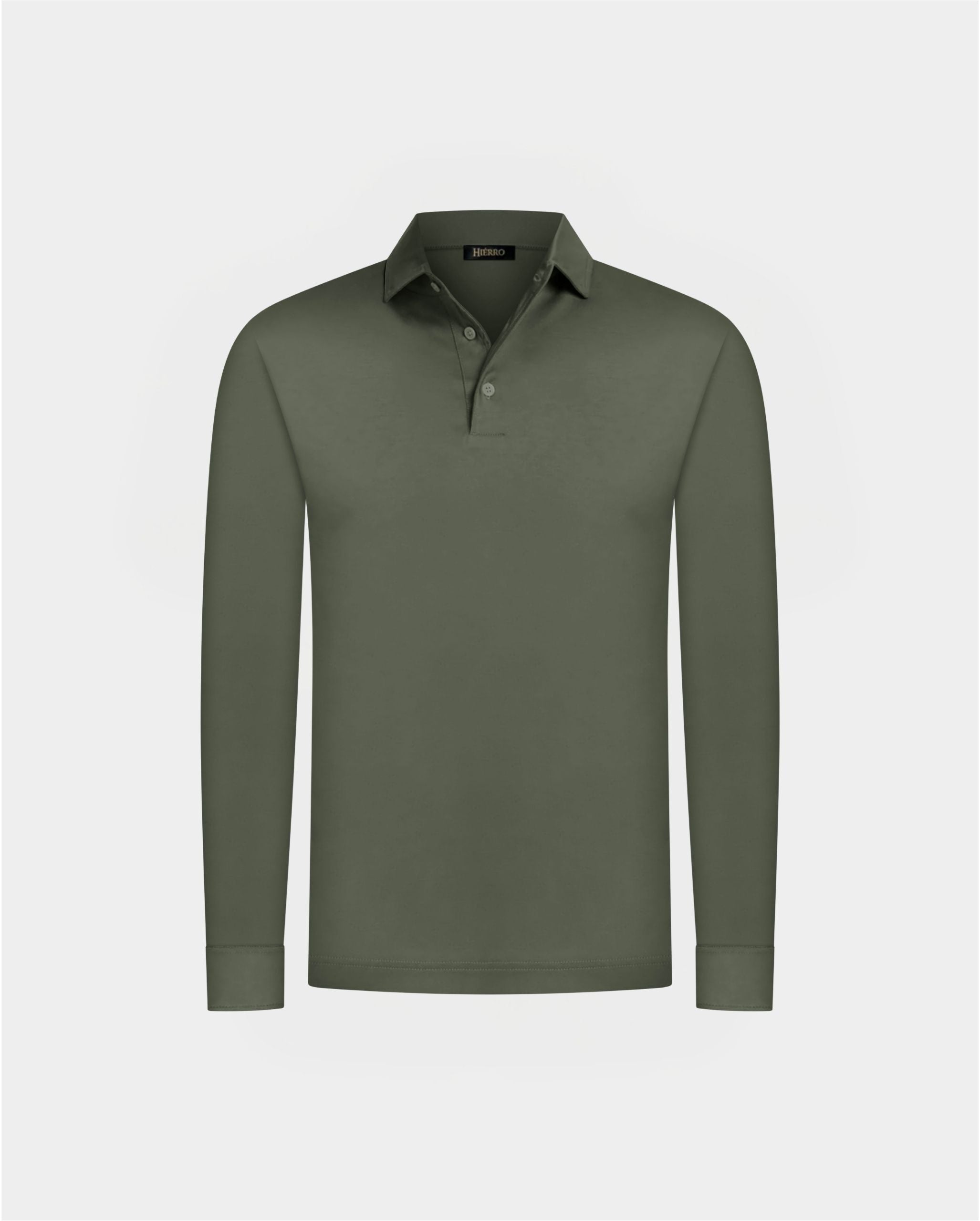 EDERA ARMY GREEN LONG SLEEVE POLO