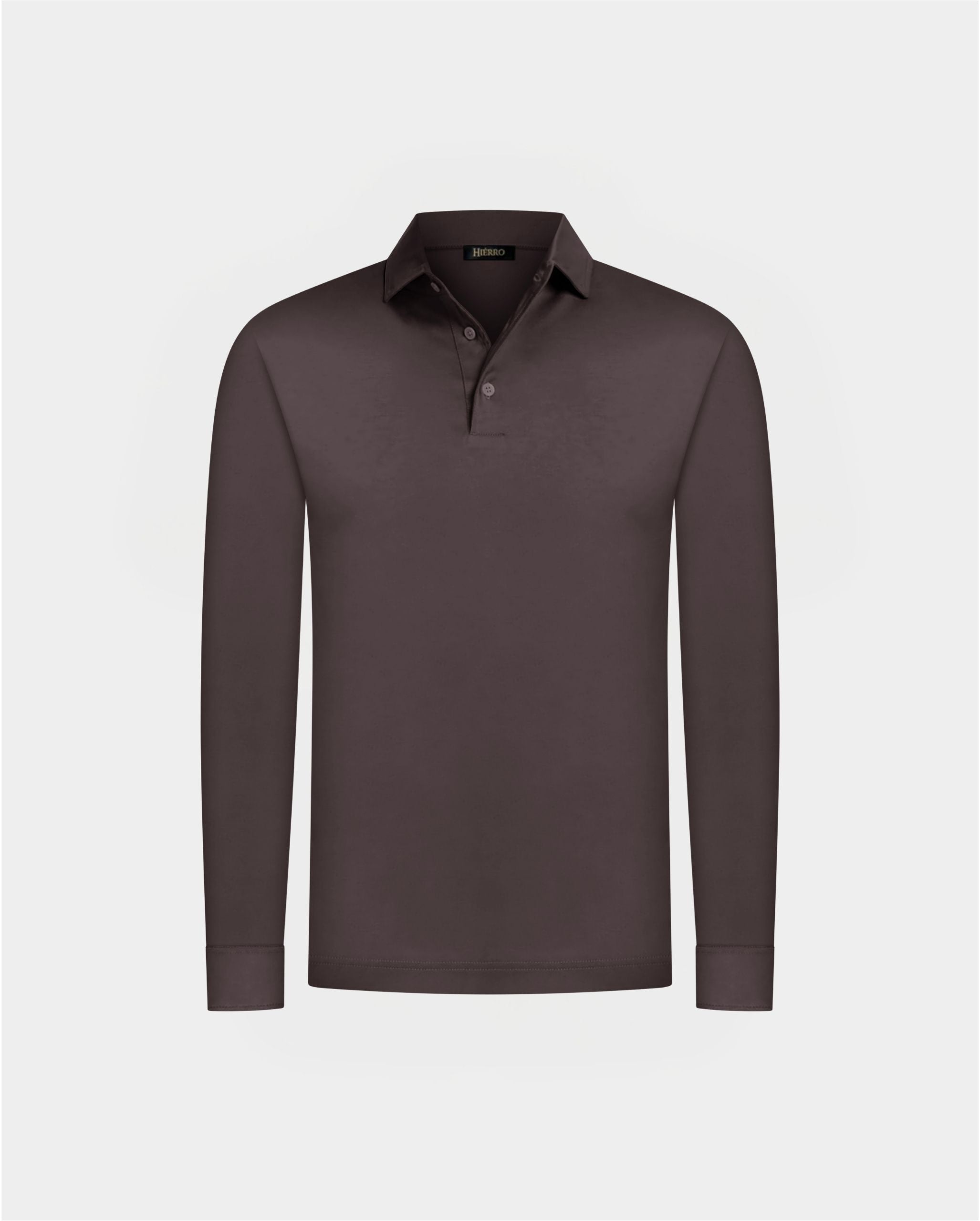 EBANO BROWN LONG SLEEVE POLO