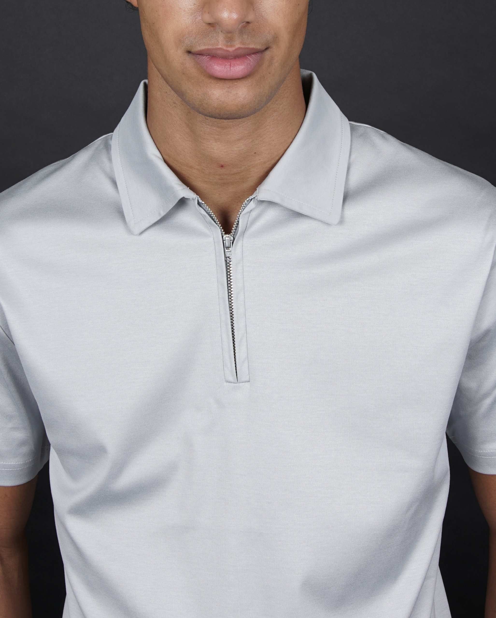 Grigio Polo Half-Zip