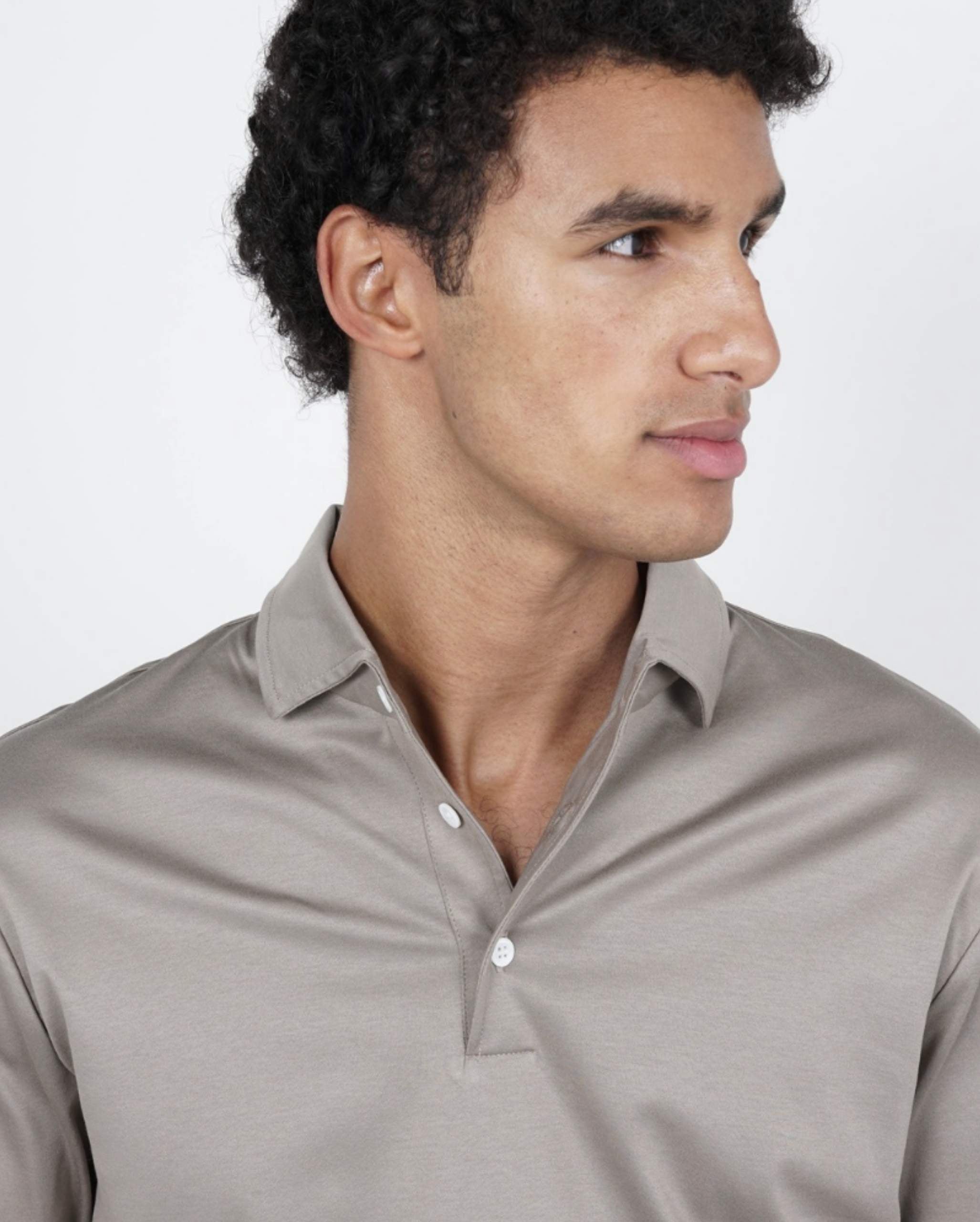 Taupe Longsleeve Polo