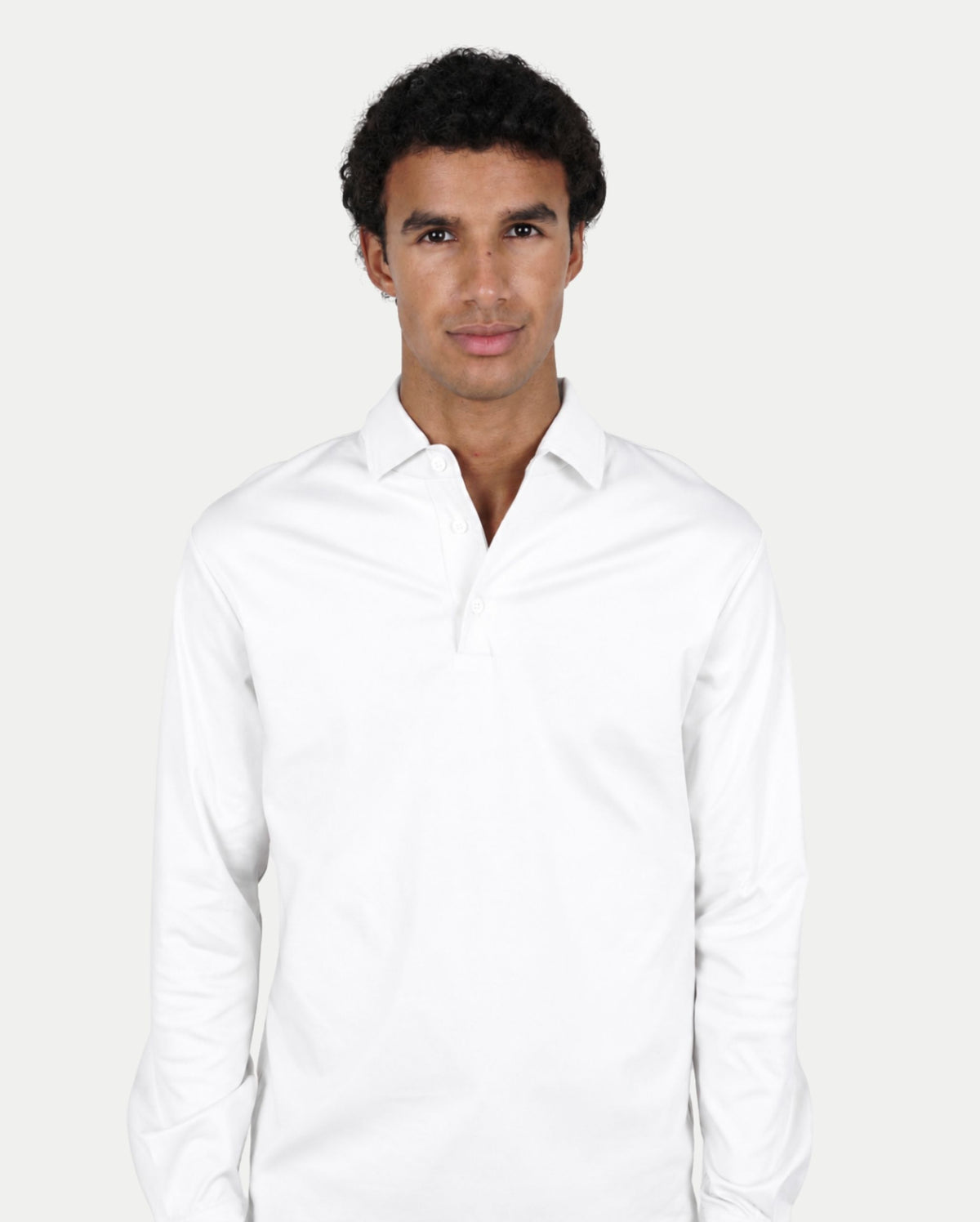 Pearl White Longsleeve Polo