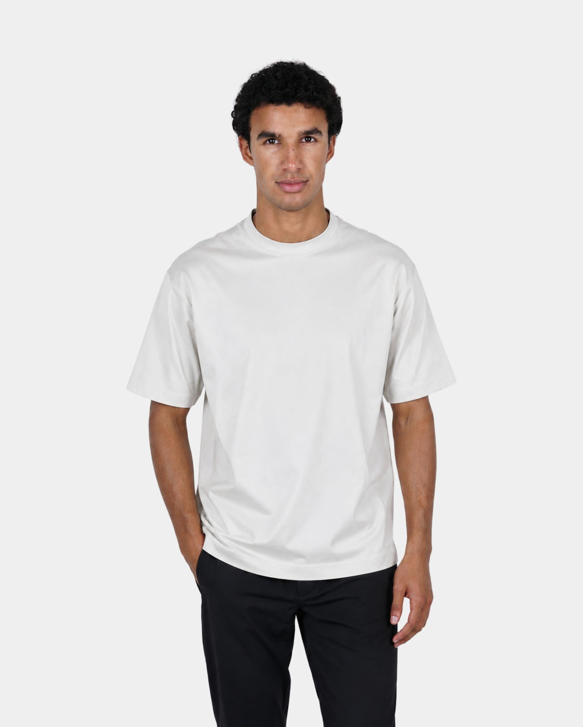 Pearl Grey Supima Oversized T-shirt