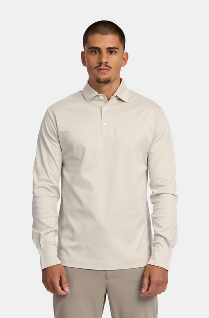 Perla Pearl Grey Lange Mouwen Polo