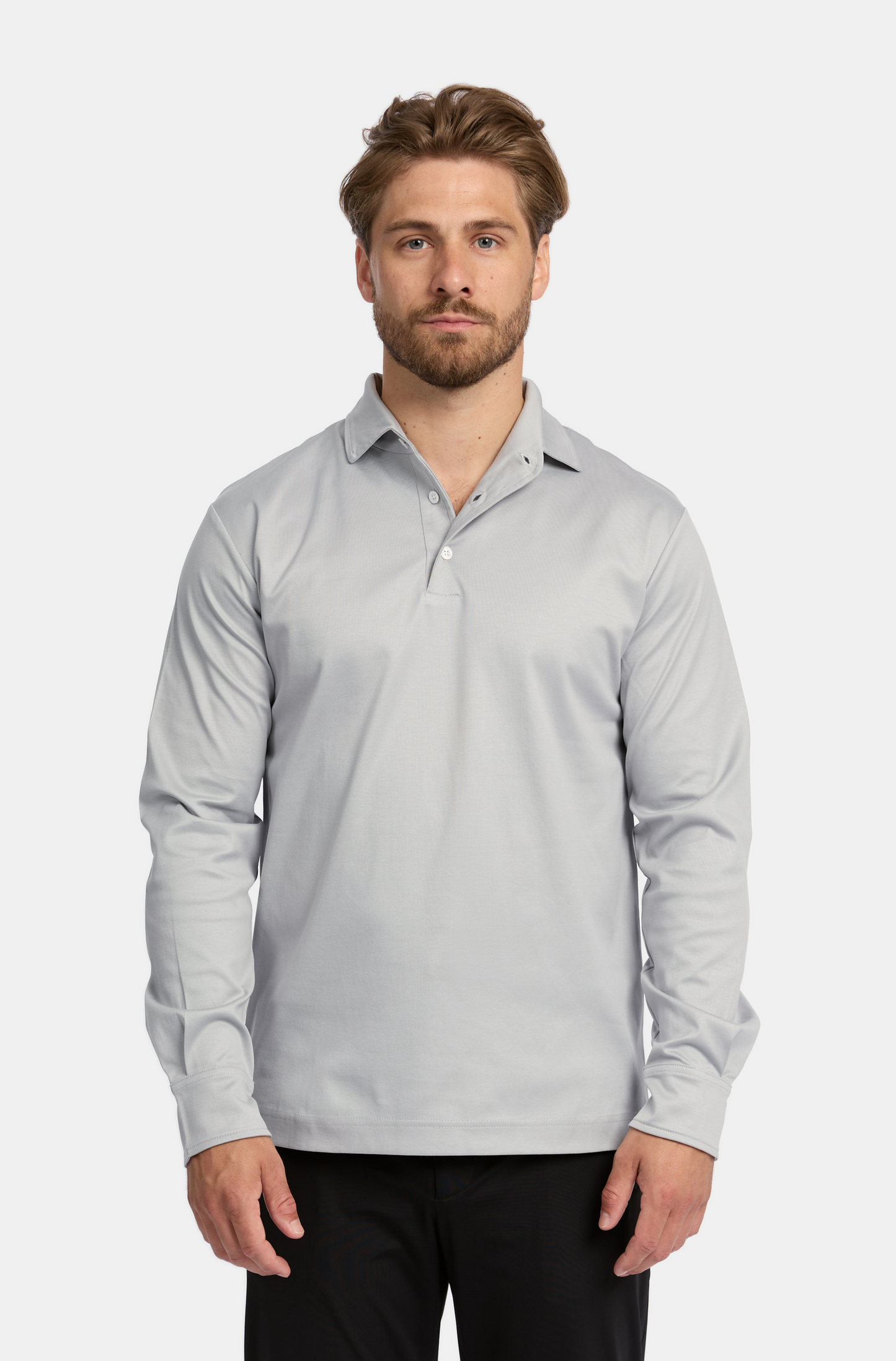 Grigio Grey Lange Mouwen Polo