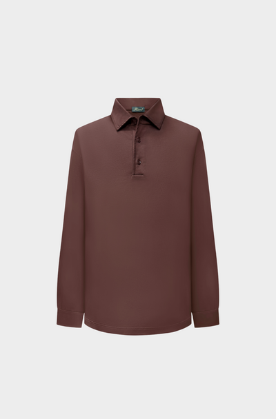 Ebano Brown Lange Mouwen Polo