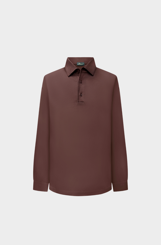 Ebano Brown Lange Mouwen Polo