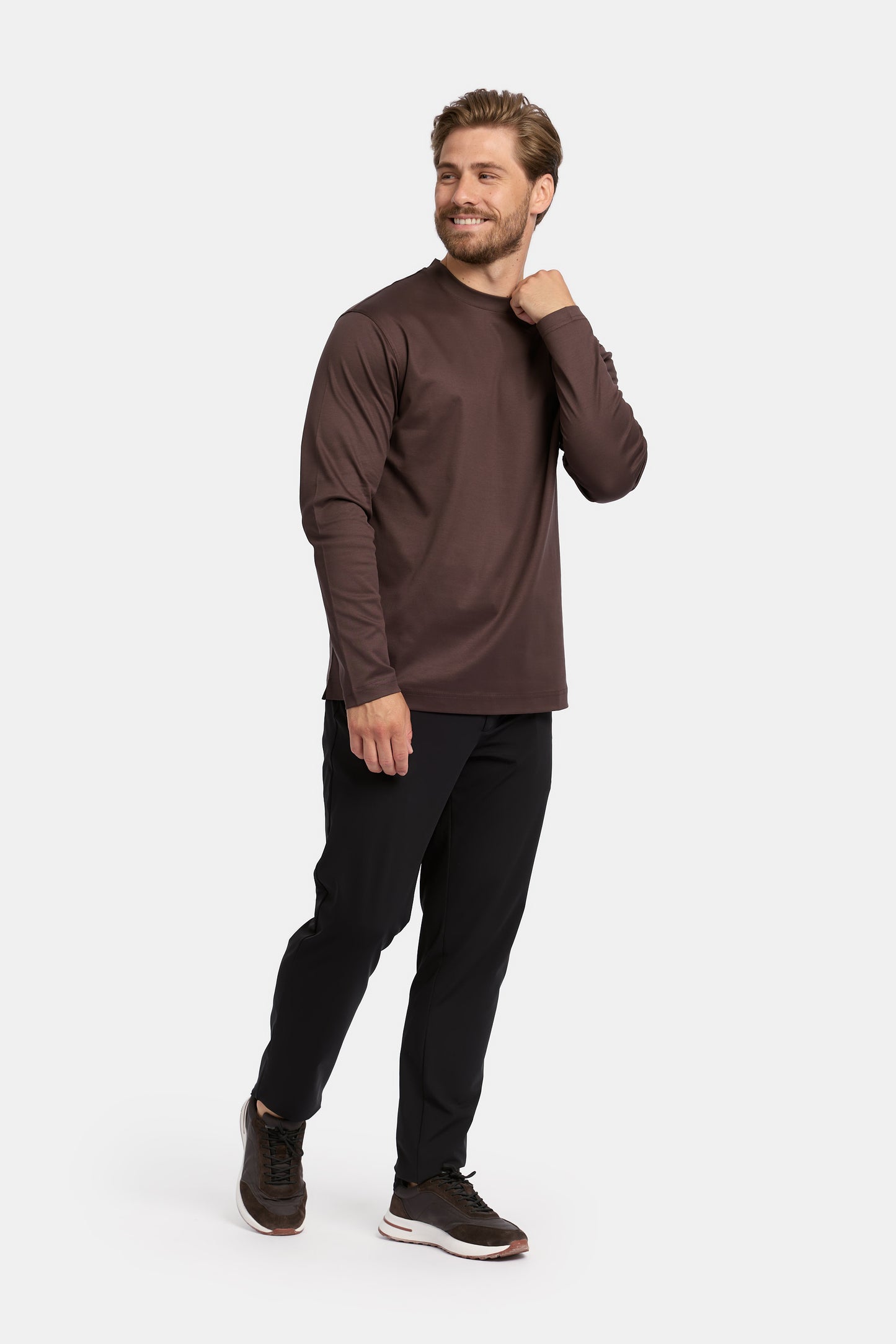Ebano Brown Lange Mouwen T-shirt