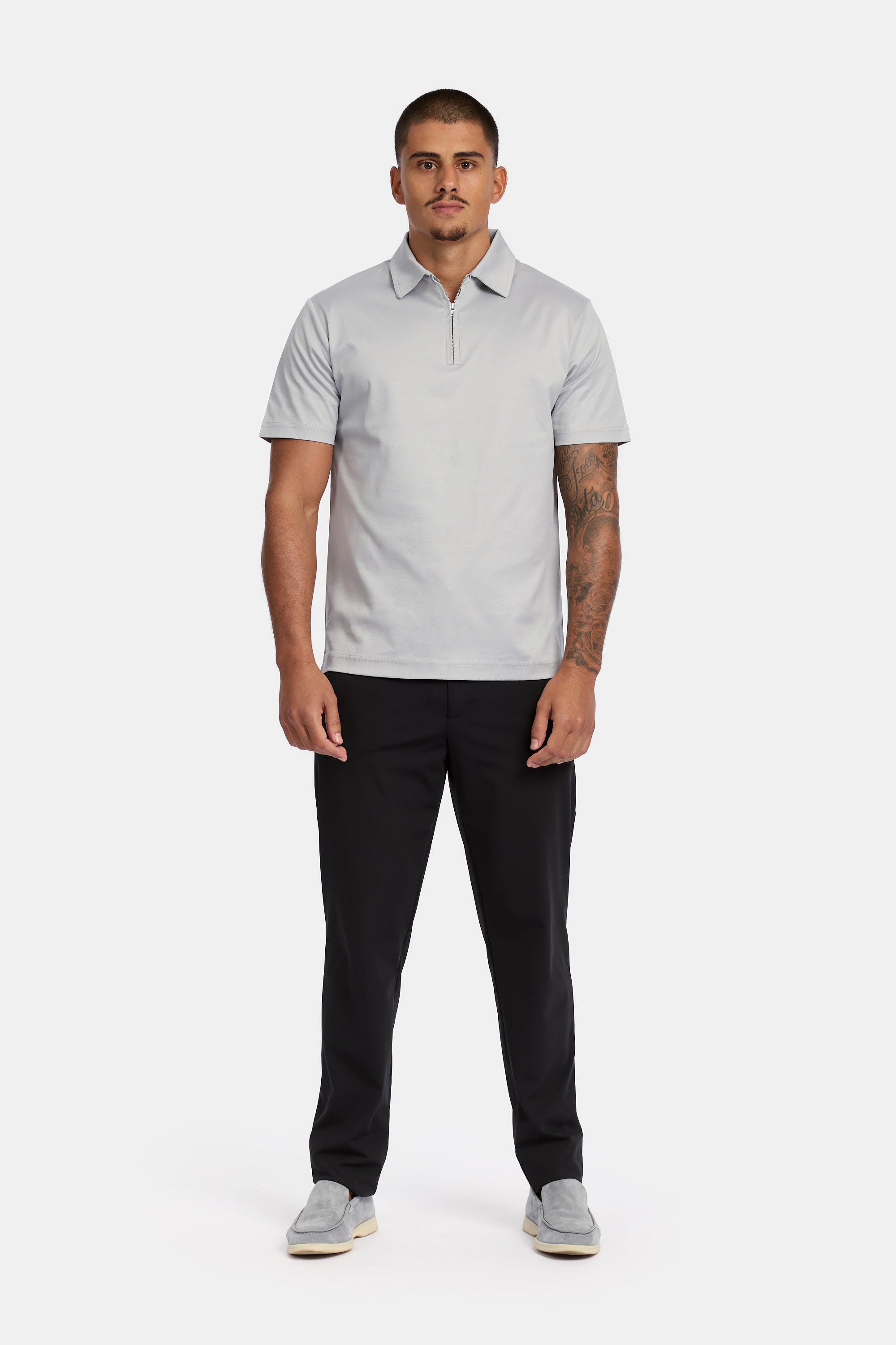 Grigio Polo Half-Zip