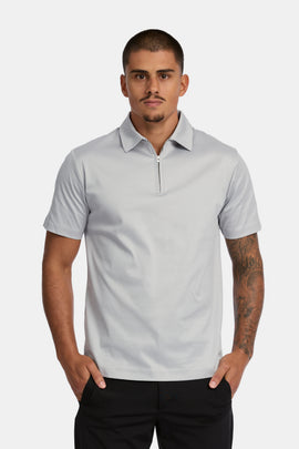 Grigio Grey Polo Halve Zip
