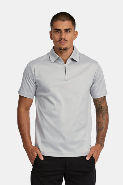 Grigio Grey Polo Halve Zip