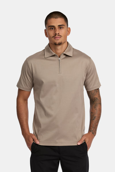 Piombo Grey Polo Half-Zip