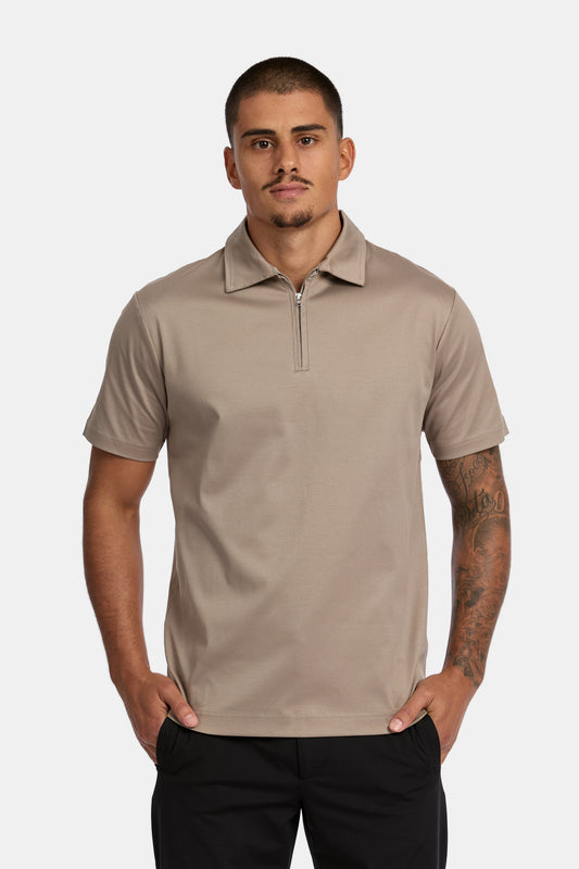 Piombo Grey Polo Halve Zip