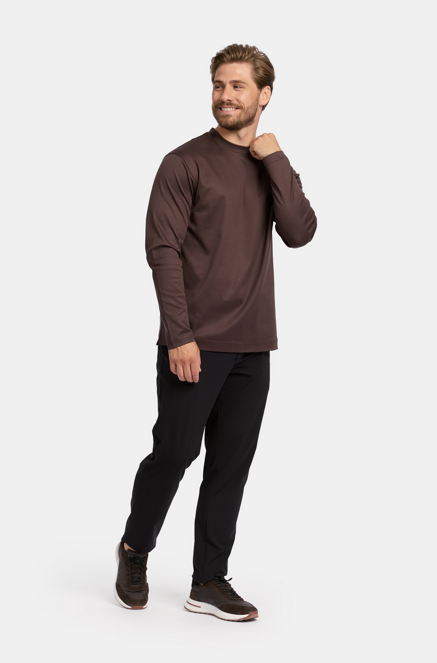 Ebano Brown Lange Mouwen T-shirt