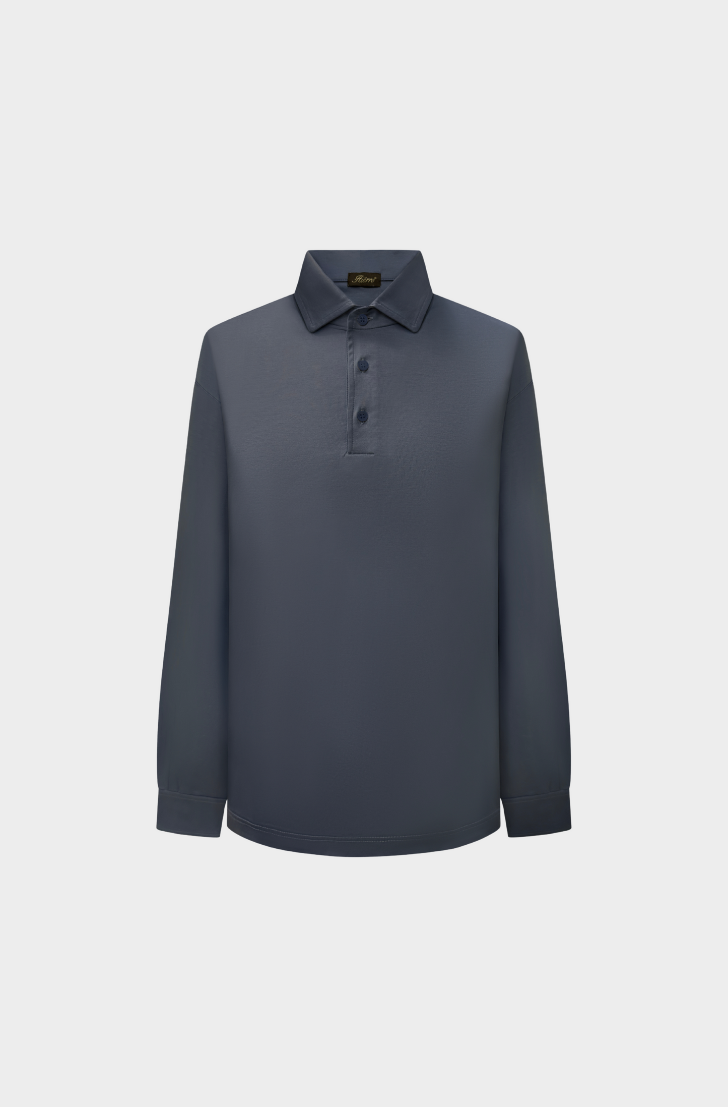 Slate Blue Lange Mouwen Polo