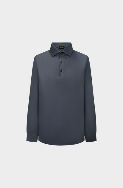 Slate Blue Lange Mouwen Polo
