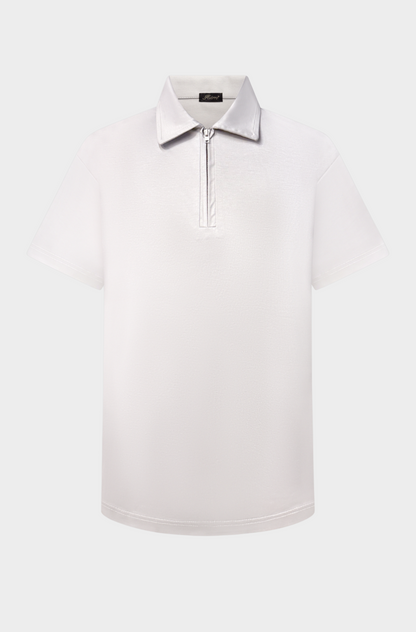 Perla Pearl Grey Polo Halve Zip