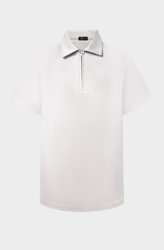Perla Pearl Grey Polo Halve Zip