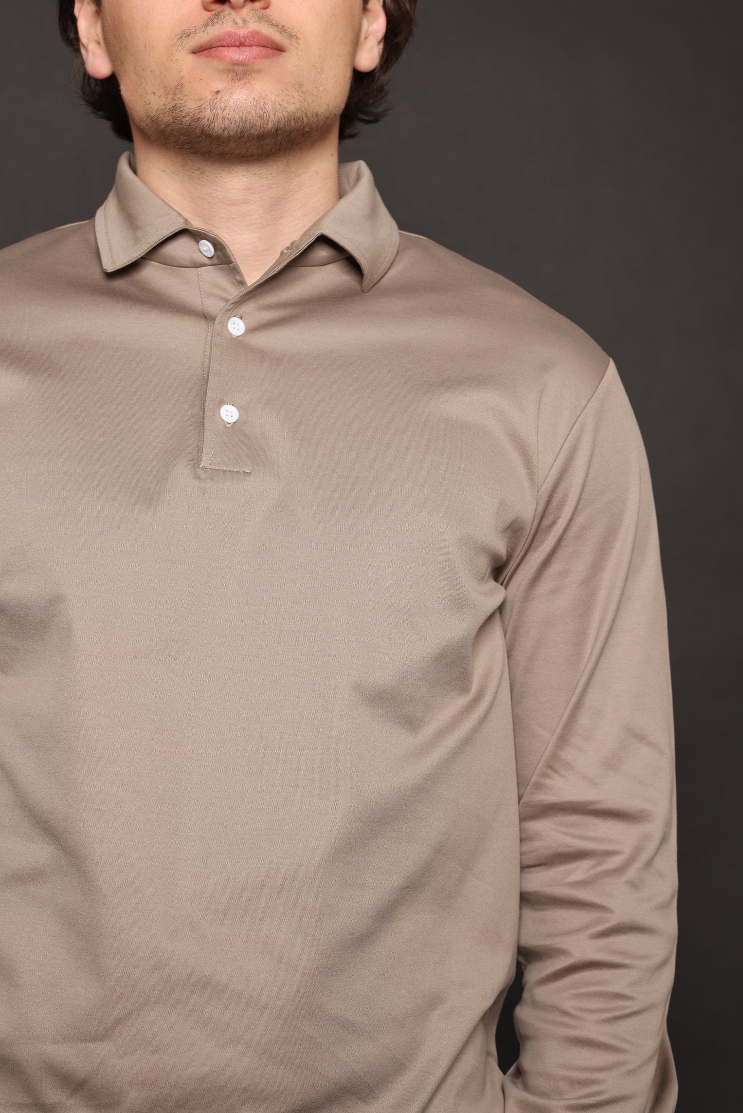 Piombo Grey Lange Mouwen Polo