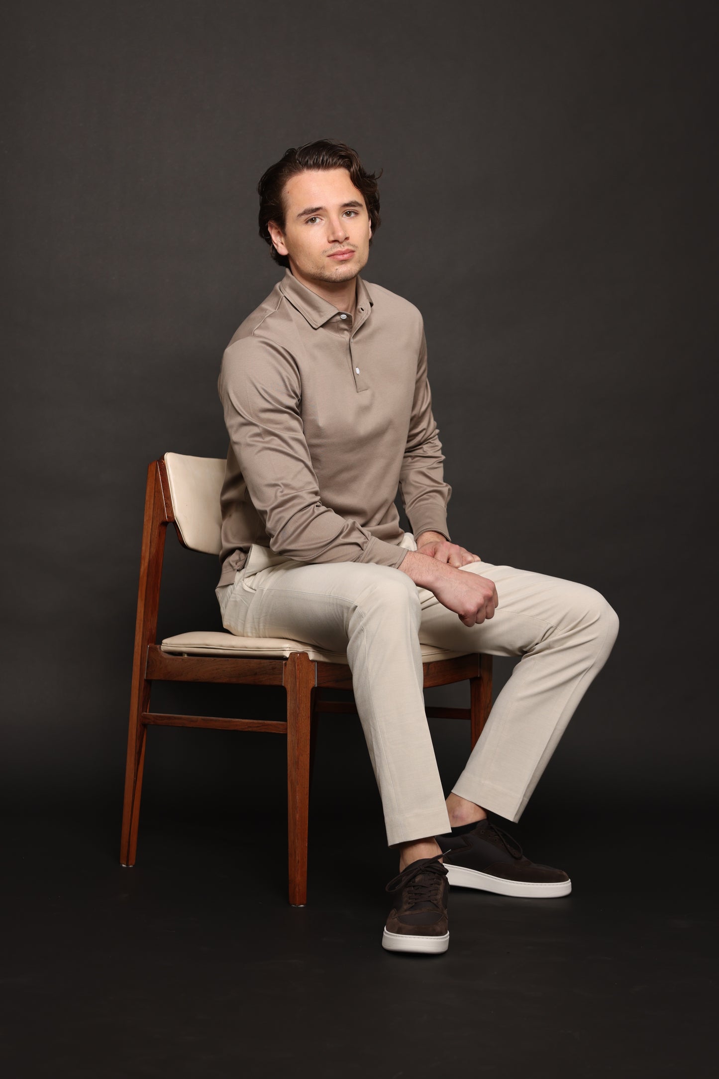 Piombo Grey Lange Mouwen Polo