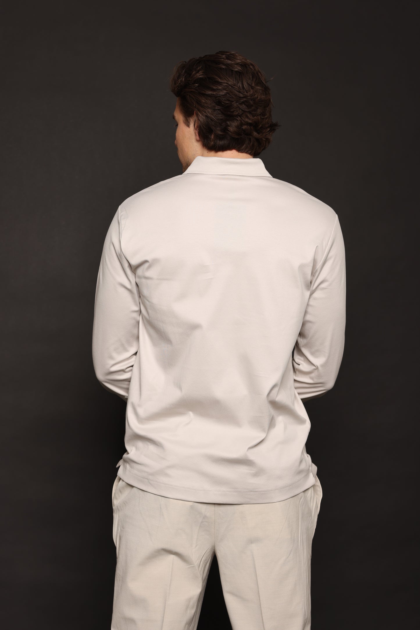 Perla Pearl Grey Lange Mouwen Polo