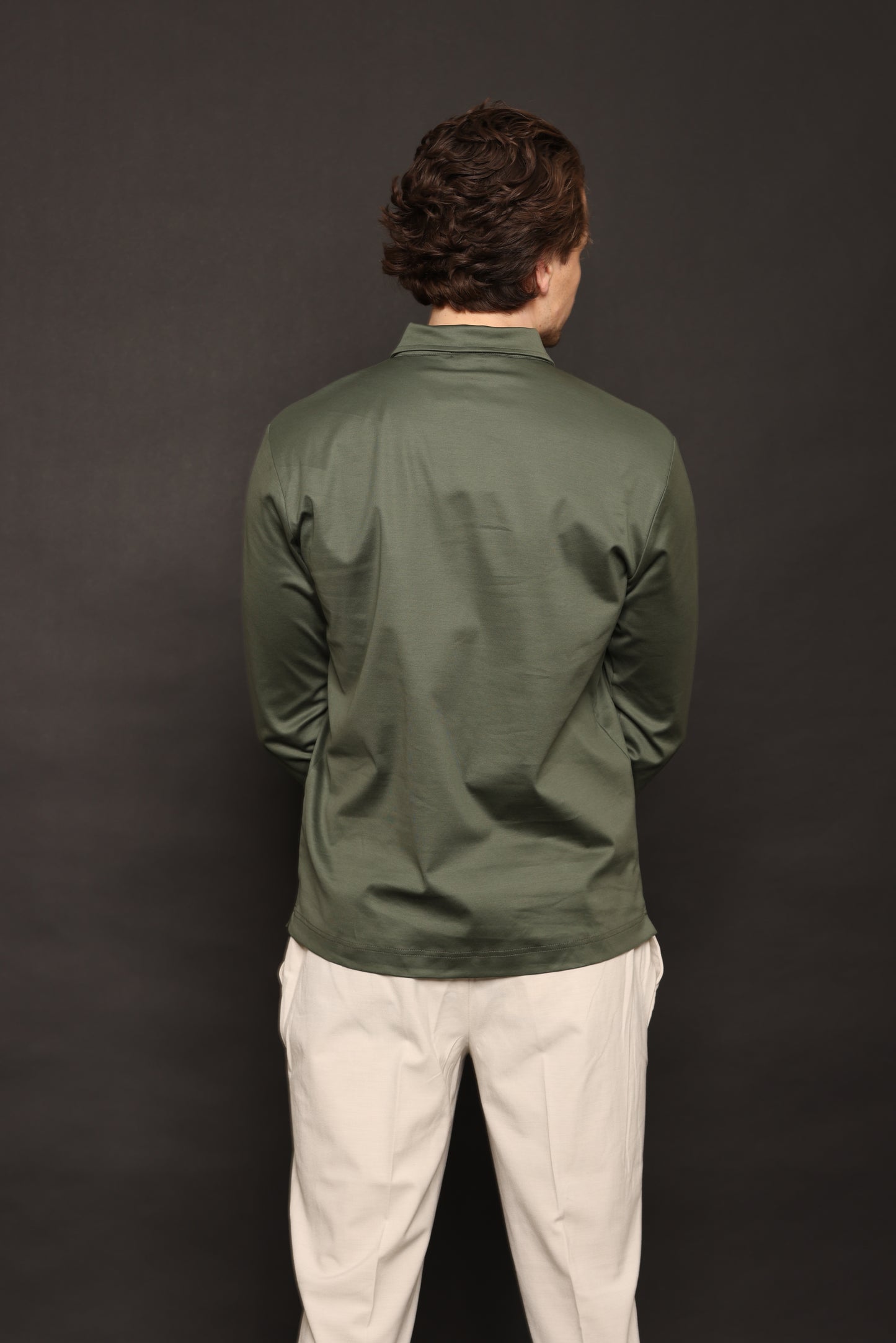 Edera Army Green Lange Mouwen Polo