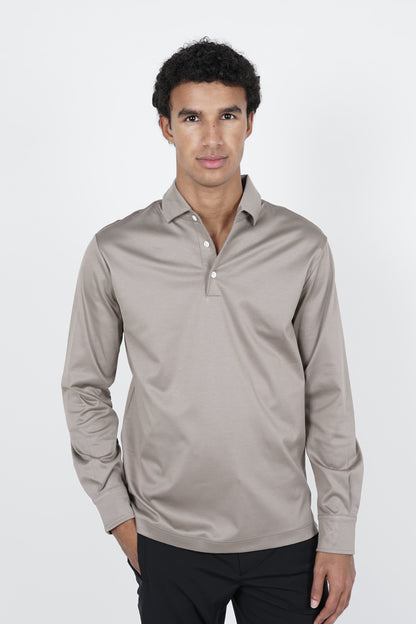 Piombo Grey Longsleeve Polo