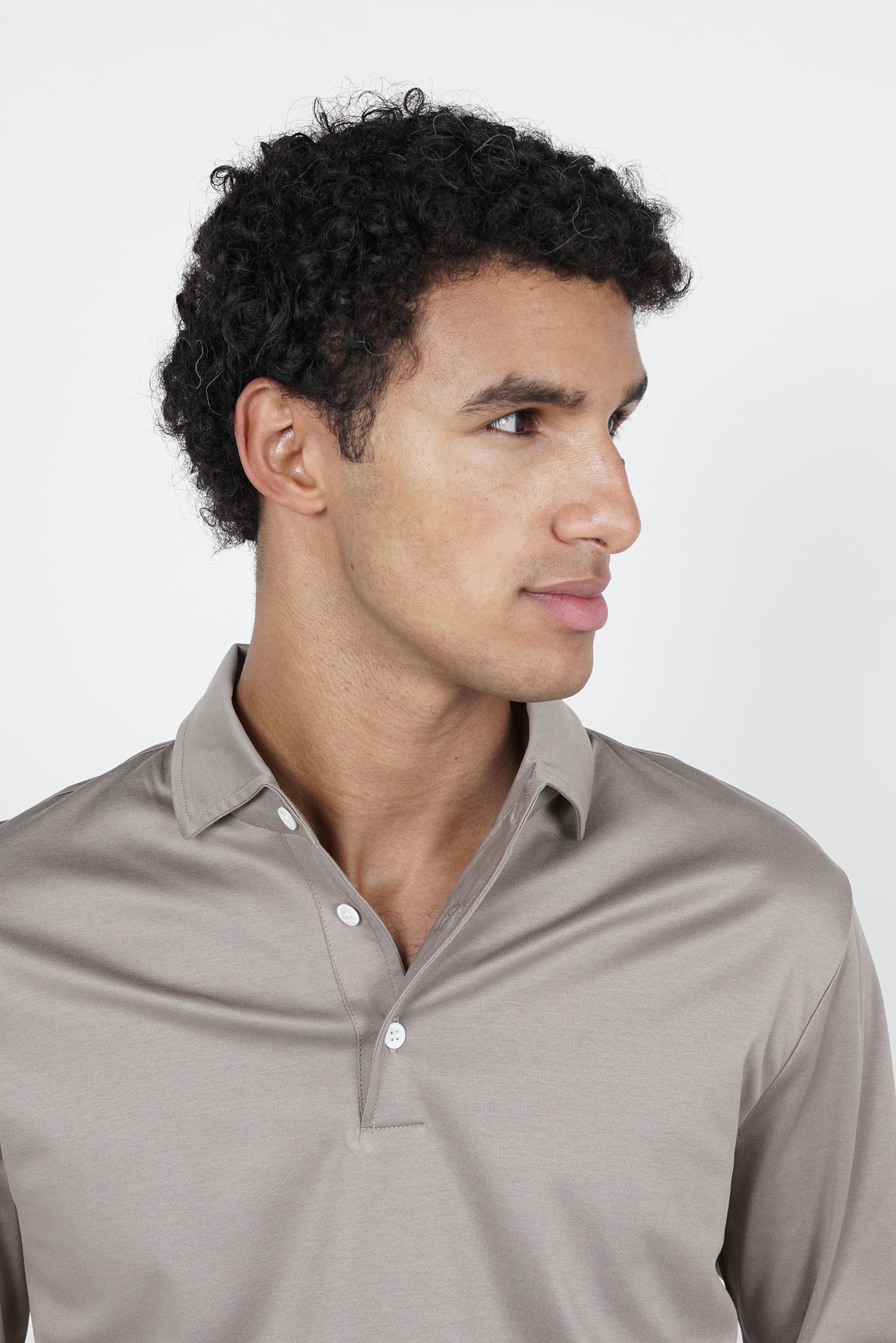 Taupe Longsleeve Polo