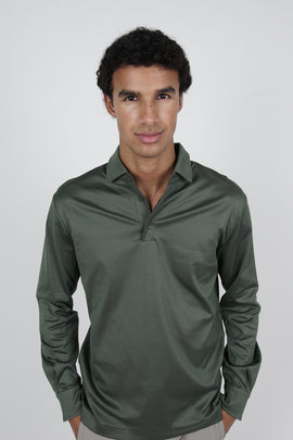 Edera Army Green Lange Mouwen Polo