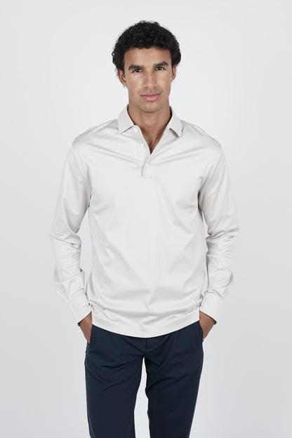 Perla Pearl Grey Lange Mouwen Polo