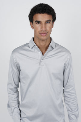 Grigio Grey Lange Mouwen Polo