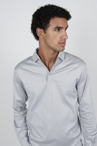 Grigio Grey Lange Mouwen Polo