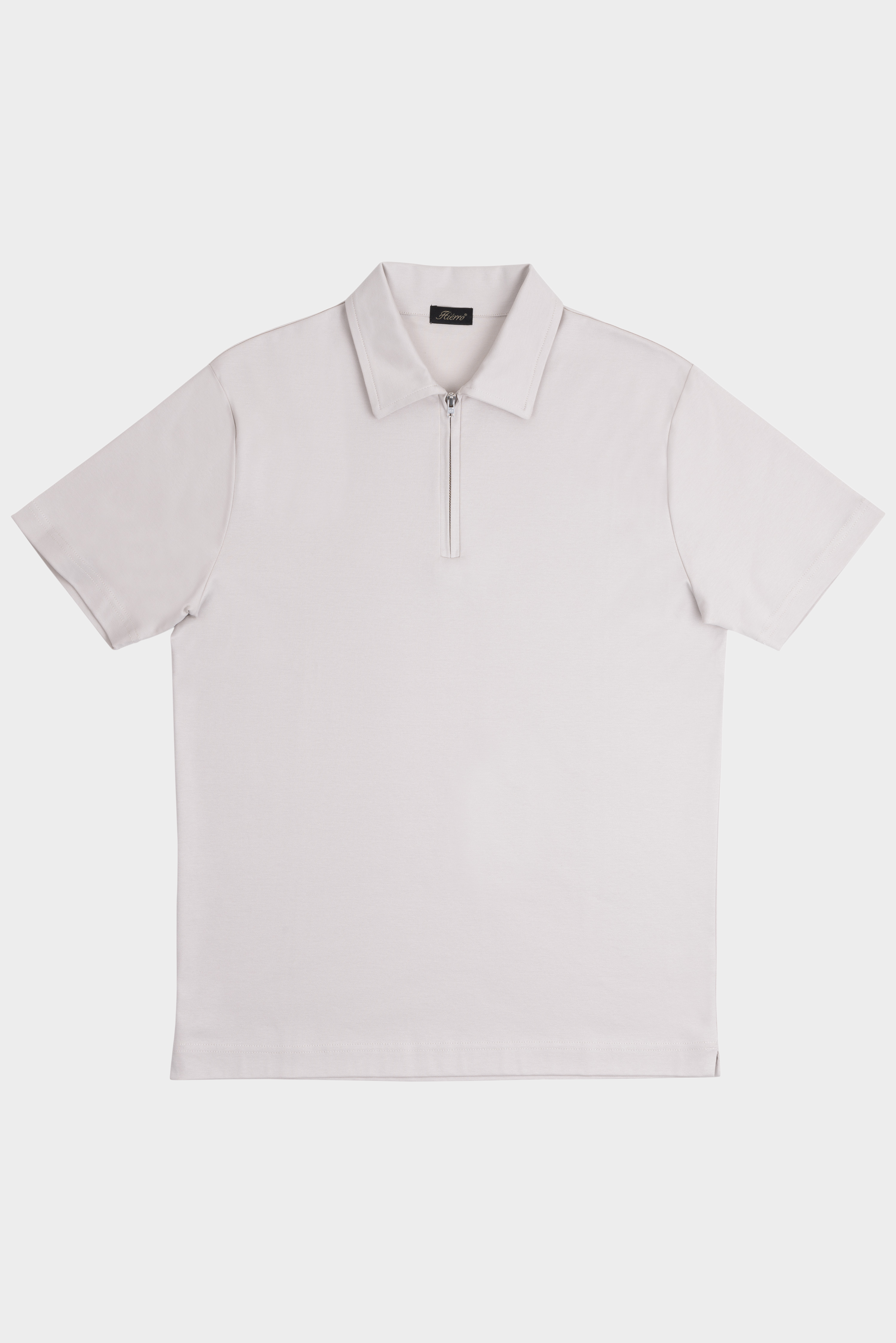 Perla Pearl Grey Polo Half-Zip