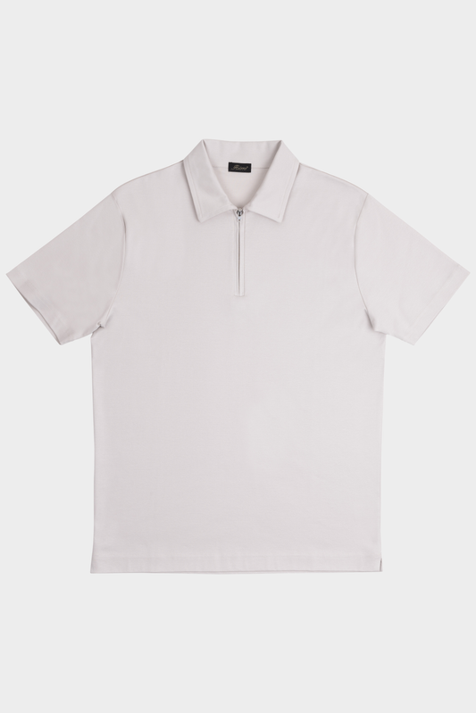 Perla Pearl Grey Polo Half-Zip
