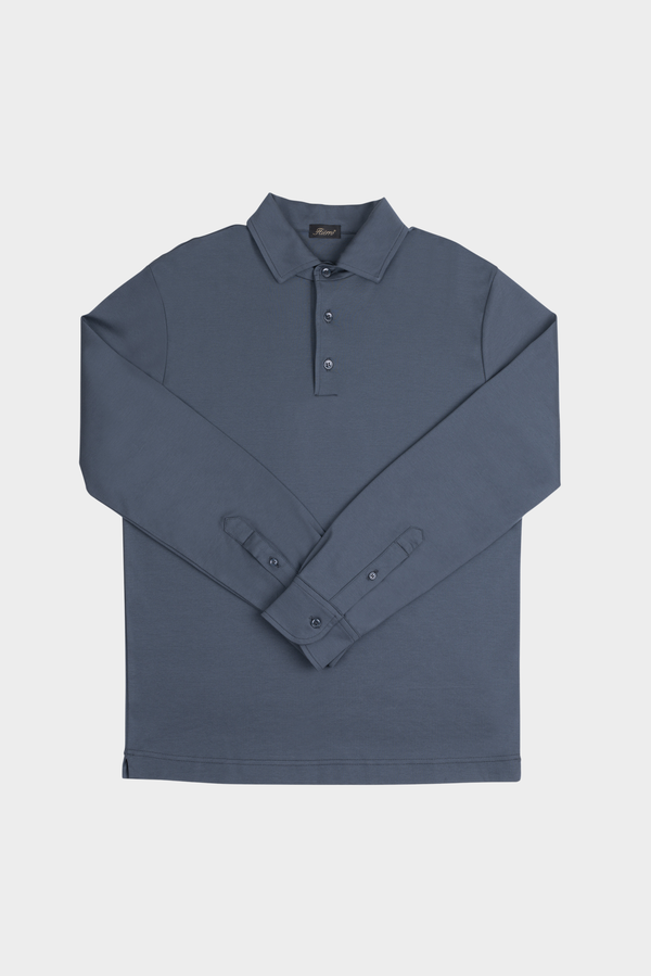 Slate Blue Longsleeve Polo