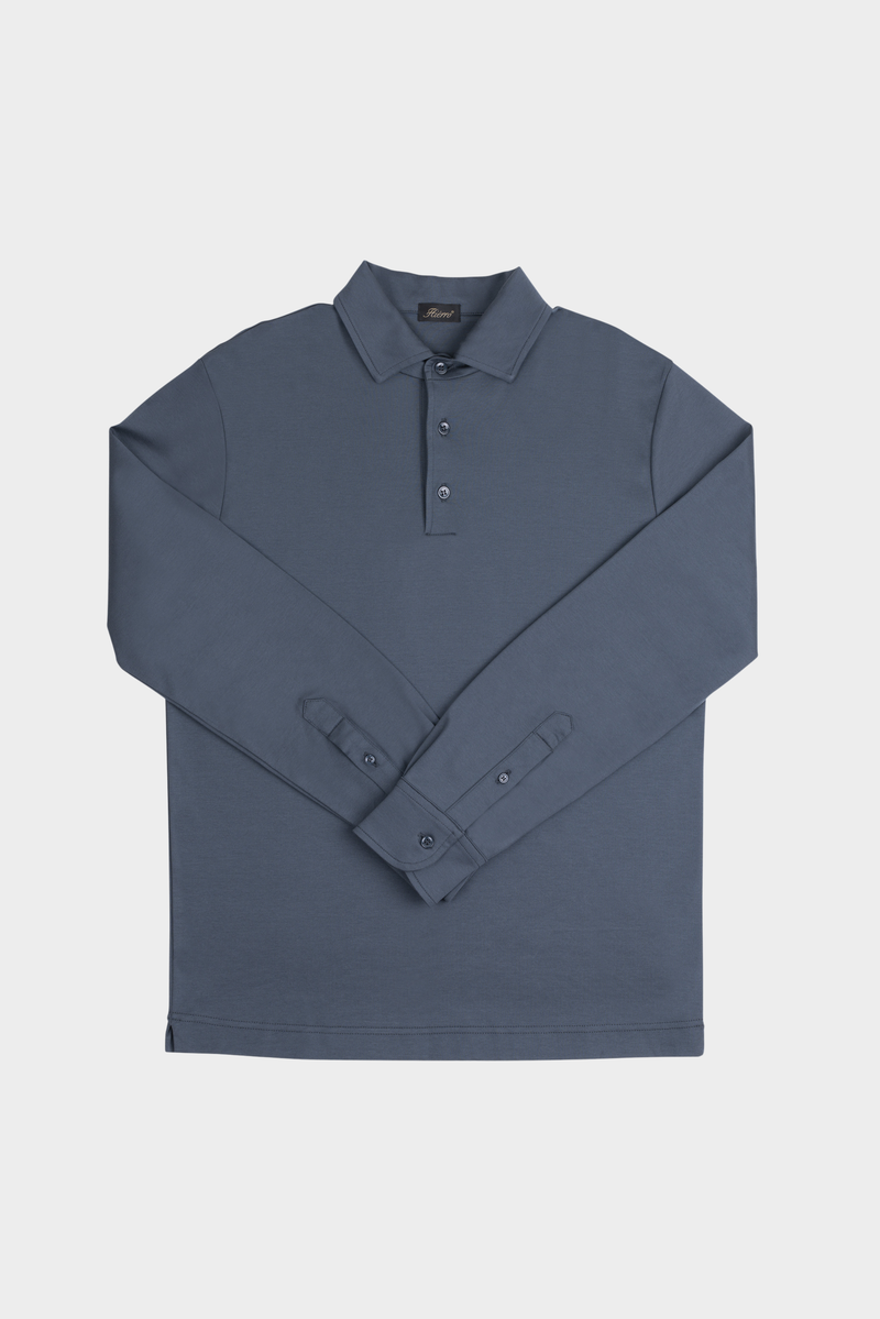 Slate Blue Longsleeve Polo