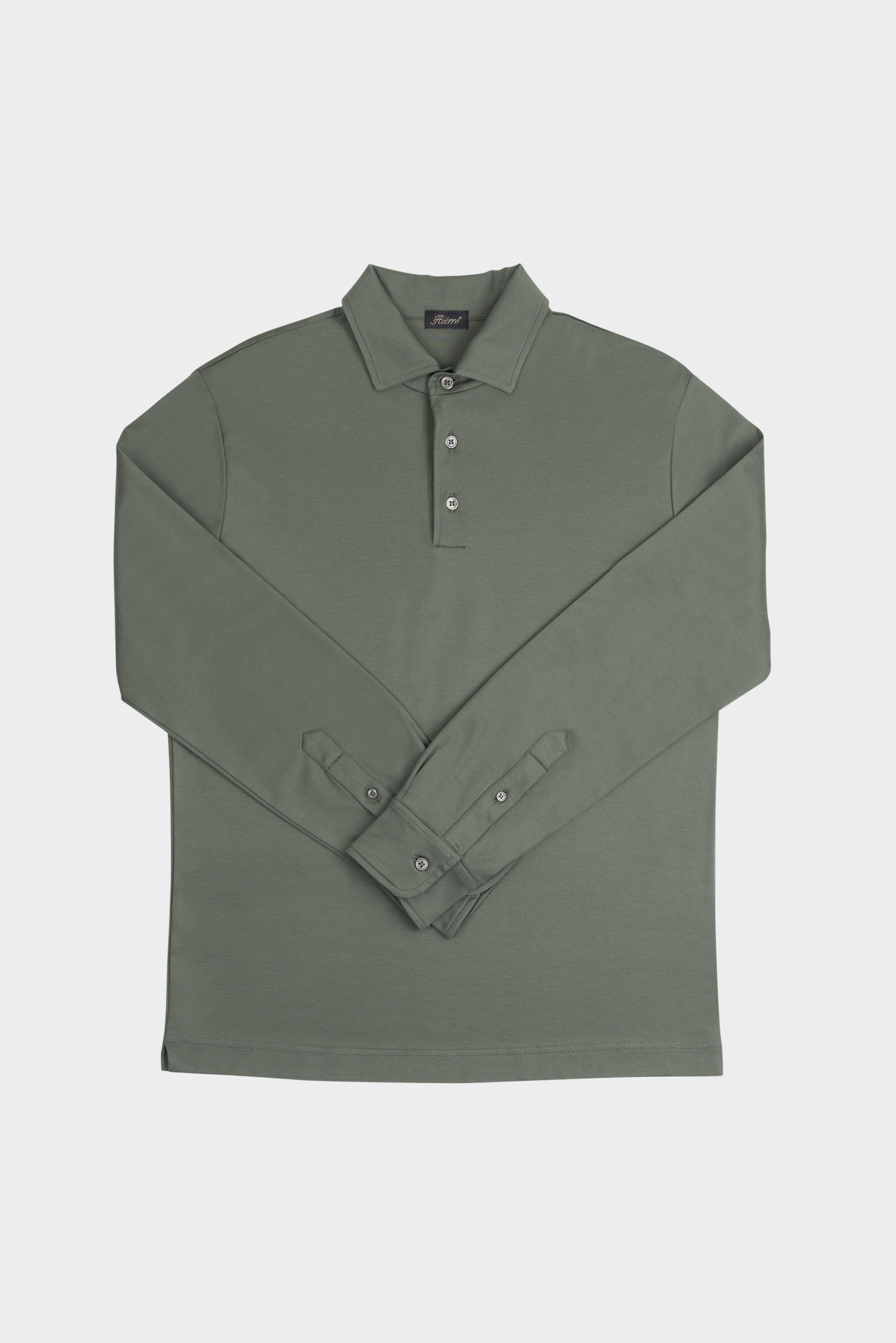 Edera Army Green Longsleeve Polo