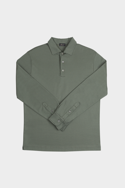 Edera Army Green Longsleeve Polo