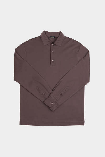 Ebano Brown Longsleeve Polo