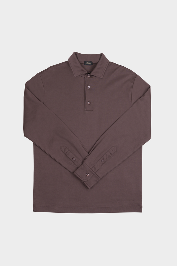 Ebano Brown Longsleeve Polo