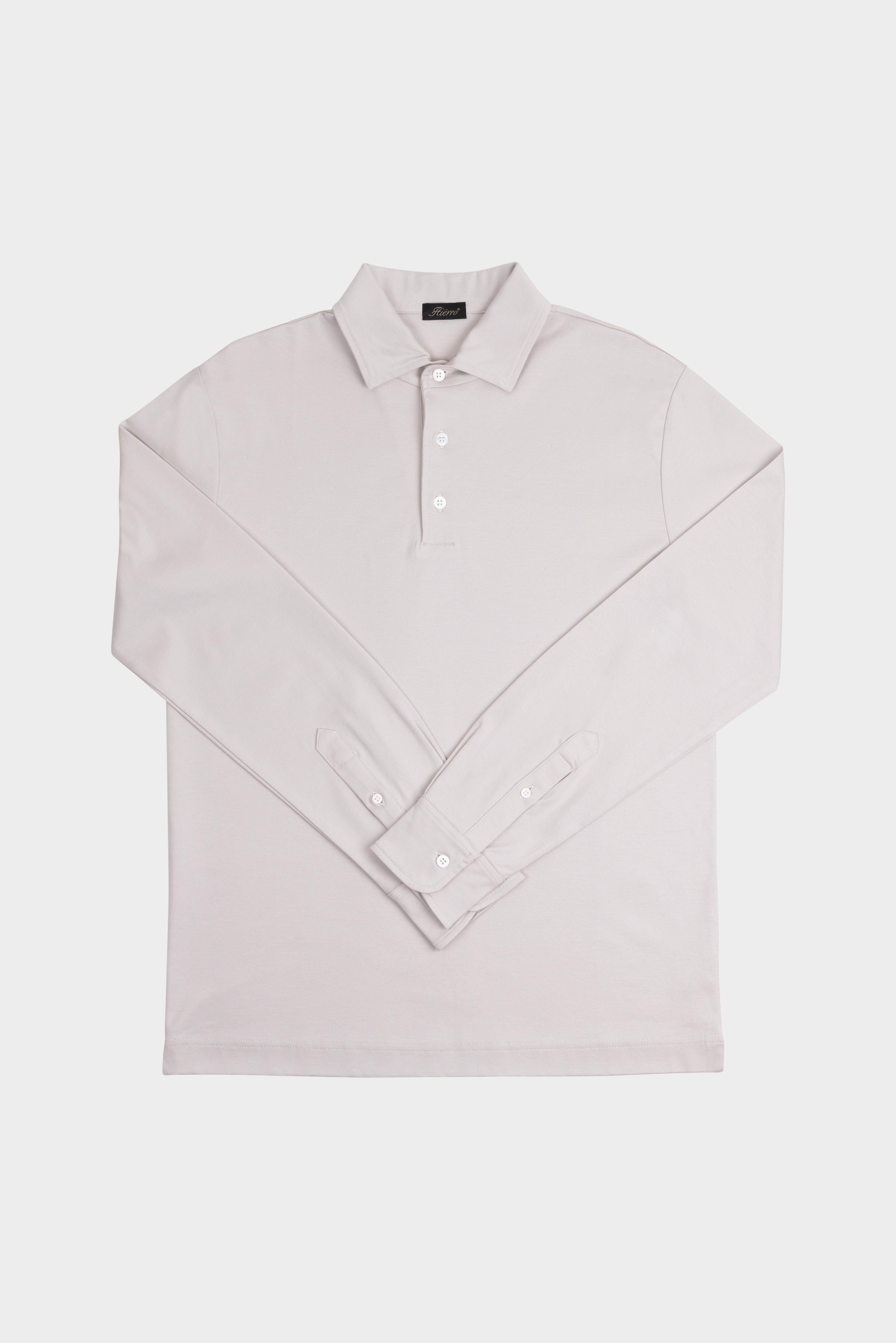 Perla Pearl Grey Longsleeve Polo