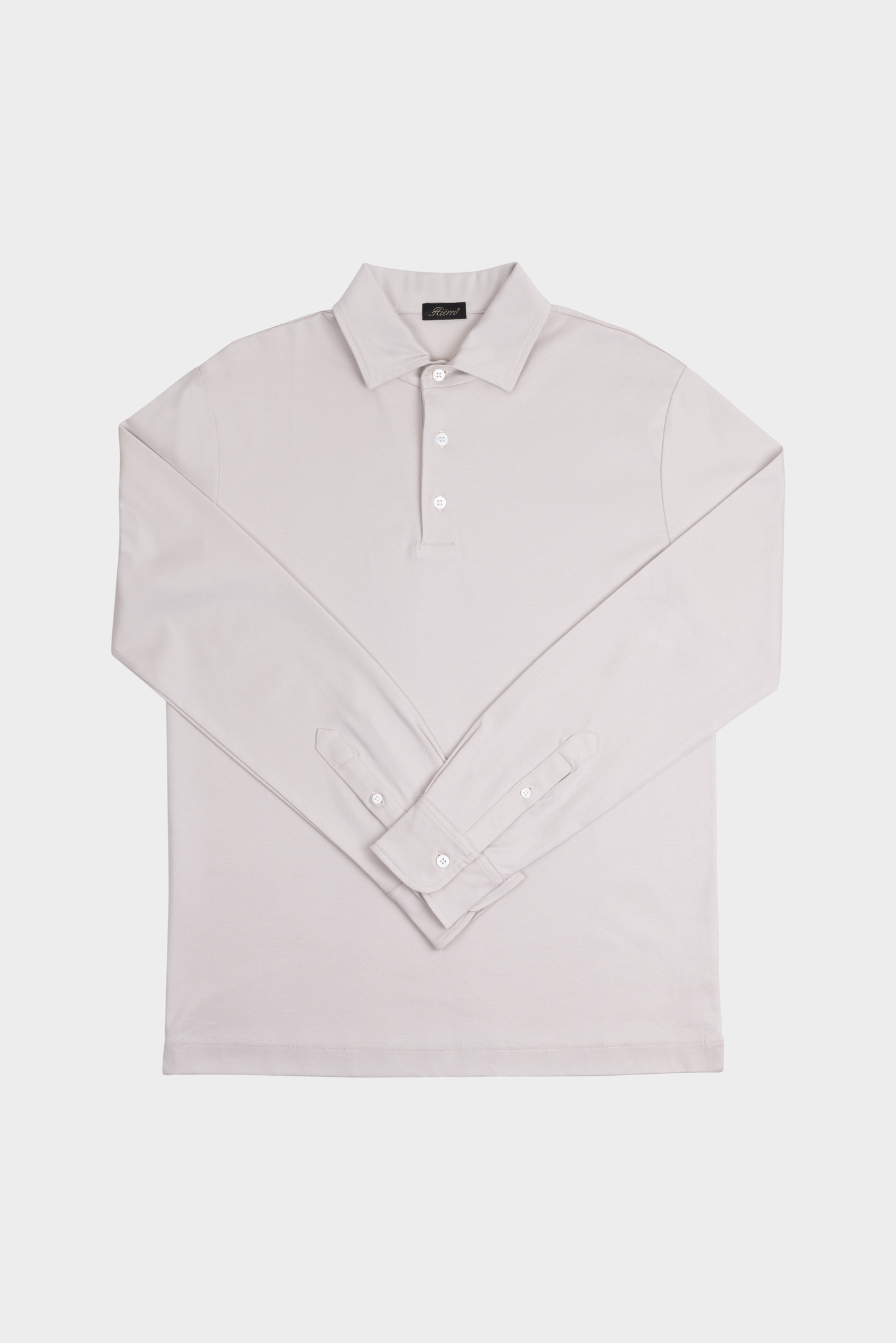 Perla Pearl Grey Longsleeve Polo