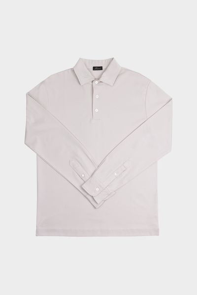 Perla Pearl Grey Longsleeve Polo