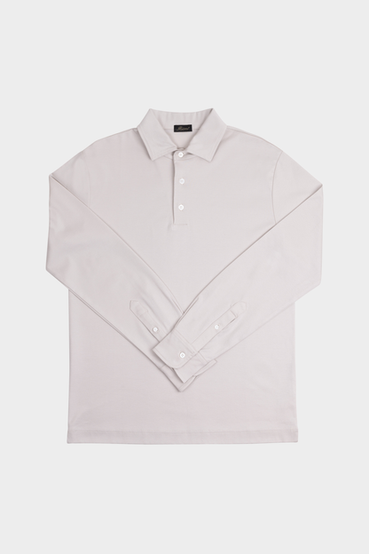 Perla Pearl Grey Longsleeve Polo