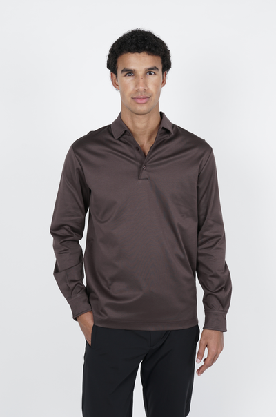 Ebano Brown Lange Mouwen Polo